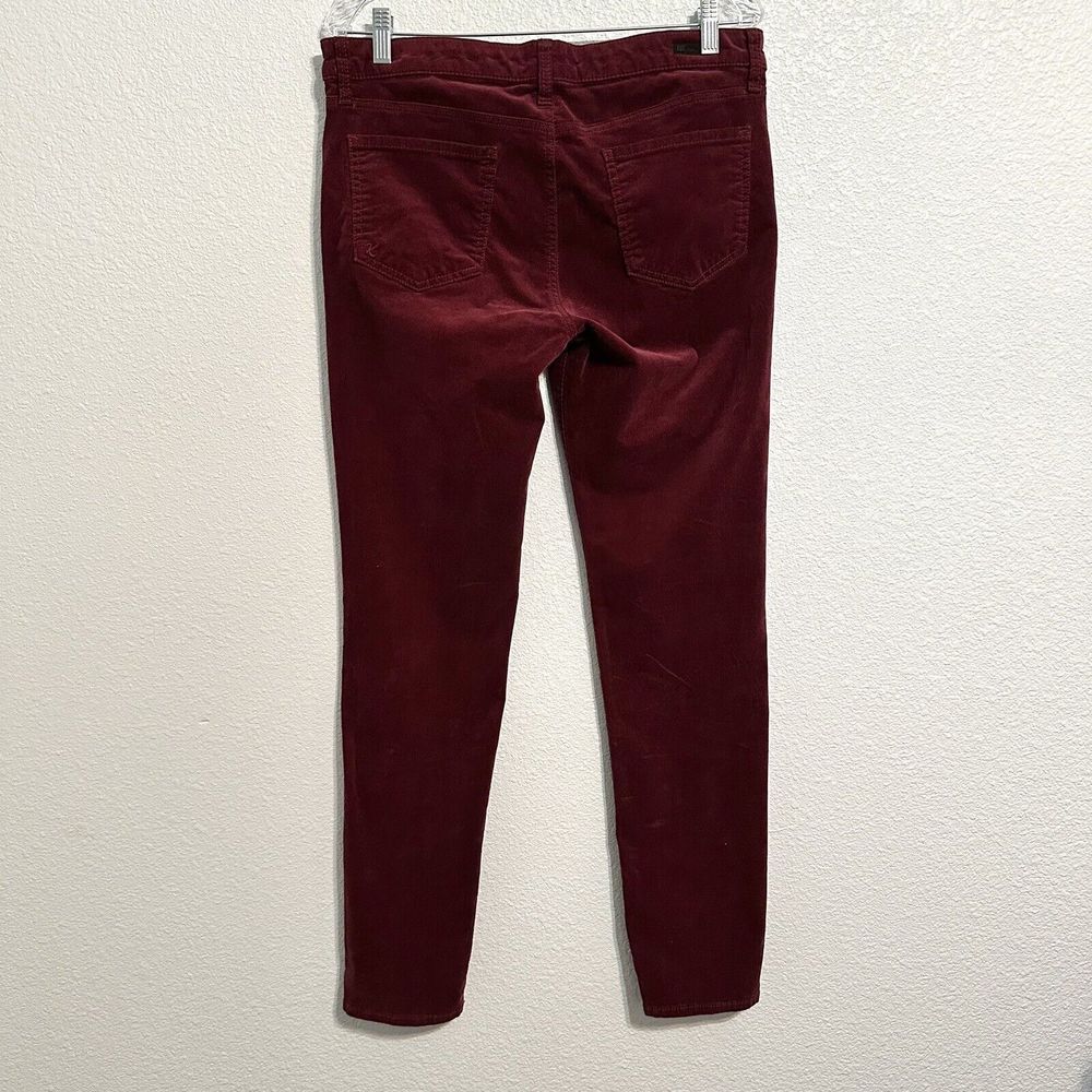 KUT FROM THE KLOTH pants women Size 12 Diana Skinny Corduroy Jeans burgundy red - Picture 4 of 16